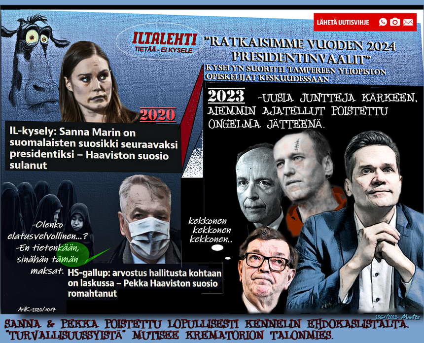 Presidentin vaalit, Silmänlumetta, Sanna Marin, Ulkoministeri, Mika Aaltola. Fasistit voittivat