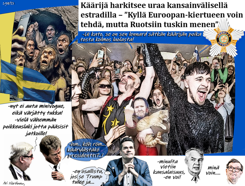 Käärijäinen. Ruotsi voitti taas. Meemit. Sputnikstory. Vituttaa. Tyhmä juttu. Presidenttiehdokkaat.