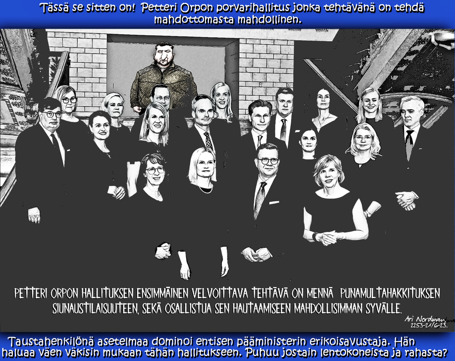 Petteri Orpo-Hallitus-Persut-Kristilliset-RKP-Teatteri esitys-Globalistit-vittu