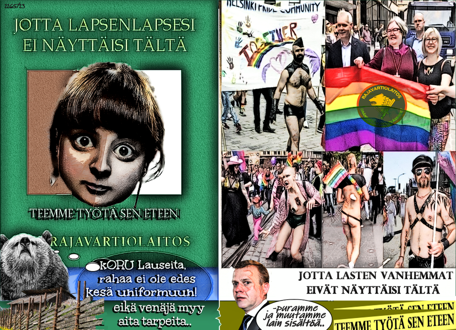 Sateenkaarikansa-Vajaamieliset-Sairaita hinttejä-Rajavartiolaitos-Petteri Orpo-Porno-Sex-Meemit