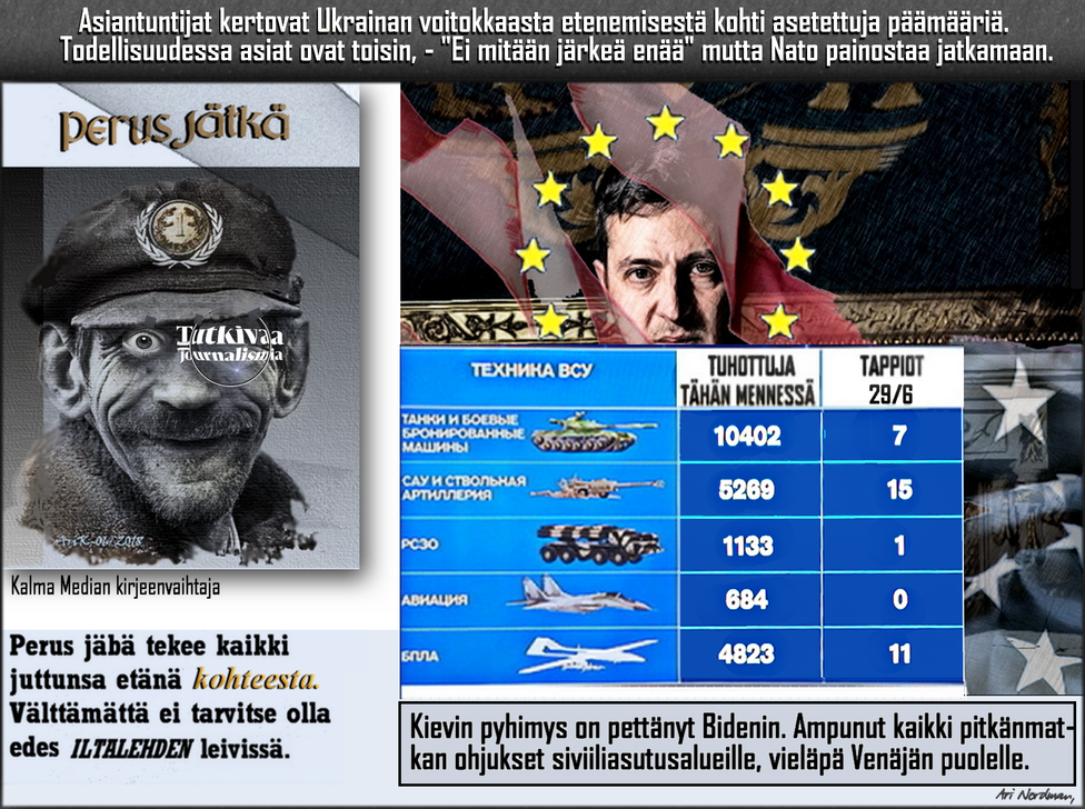 Ukrainan sota-Nato painostaa-Tarvitaan lisää aseita-Lisää sotilaita-Lisää ammuksia-Oligargit
