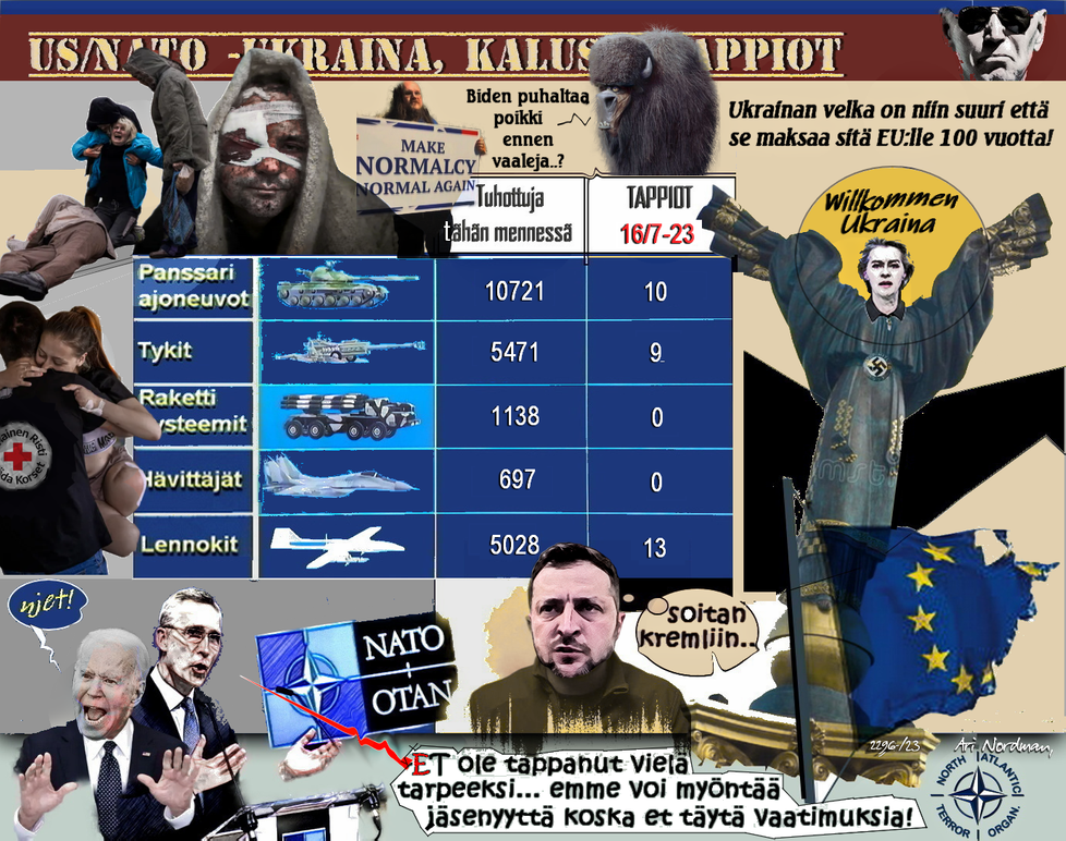Ukrainan kalusto-Tappiot-Rintama ei liiku-Nato on ihmeissään-Biden-Putin-Valeuutiset-Kiova