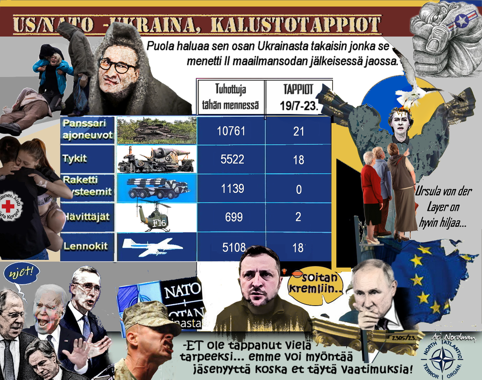 Ukrainan tappiot 19.7.23-Venäjä kohti Harkovaa-Zelensky ei puhu-Leopard2-Odessa 