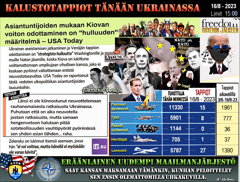 Rauhan neuvottelut- Sota jatkuu-Länsi haluaa jatkaa-Putin voittaa-Ukraina valehtelee