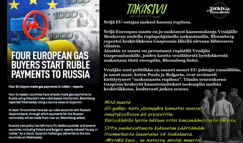 Taitaa tuuli viedä mennessään ne EU:n ja Bidenin asettamat talodelliset pakotteet.
